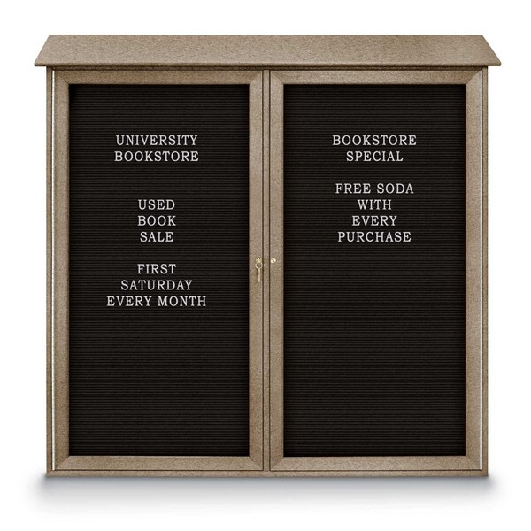 United Visual Products Indoor Enclosed Combo Board, 48"x36", Satin Frame/Grey & Buff UVCB4836-GREY-BUFF - main